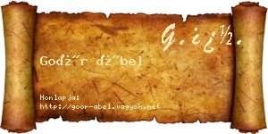 Goór Ábel névjegykártya